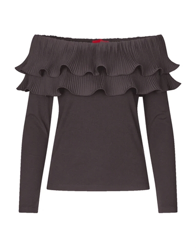 Cras - Flouncecras Bluse - Chocolate Martini